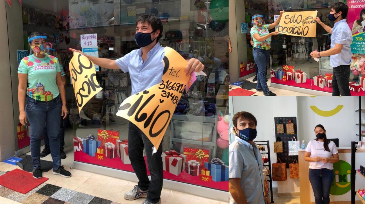 El Alcalde rompió el aviso para dar inicio a la reapertura de comercio en Riomar.