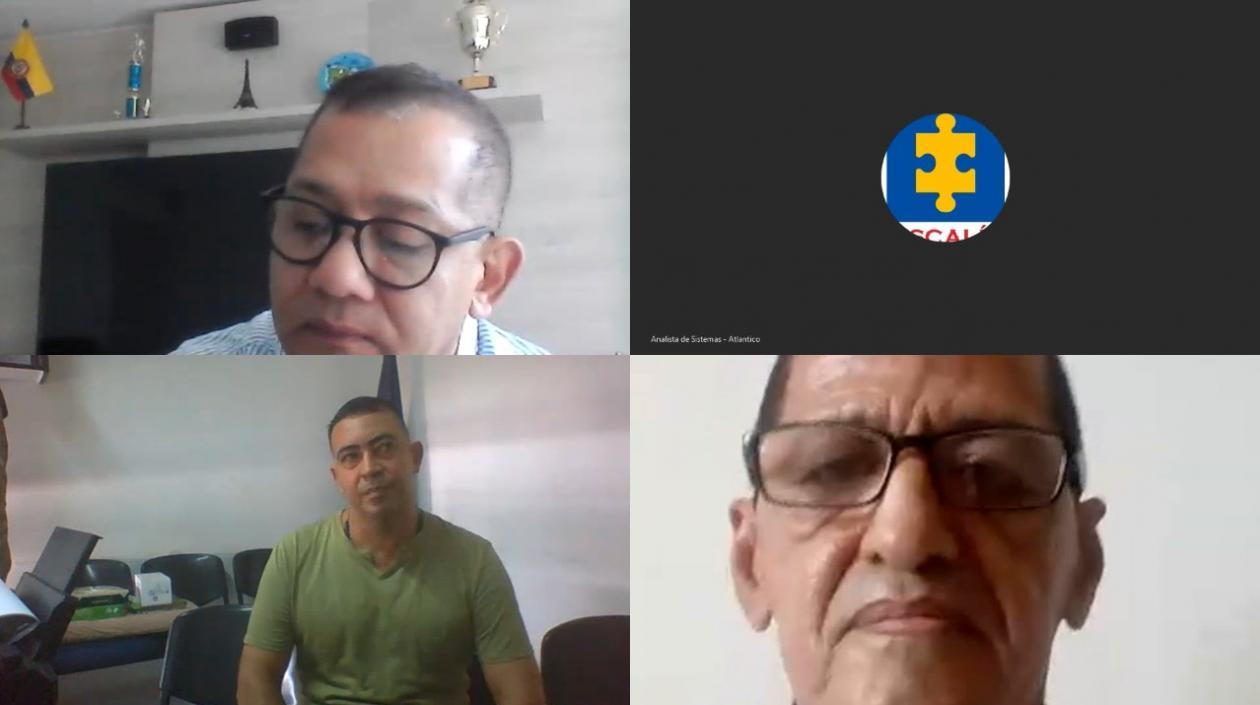 El Fiscal Rodrigo Restrepo, Tomás Maldonado y su abogado.