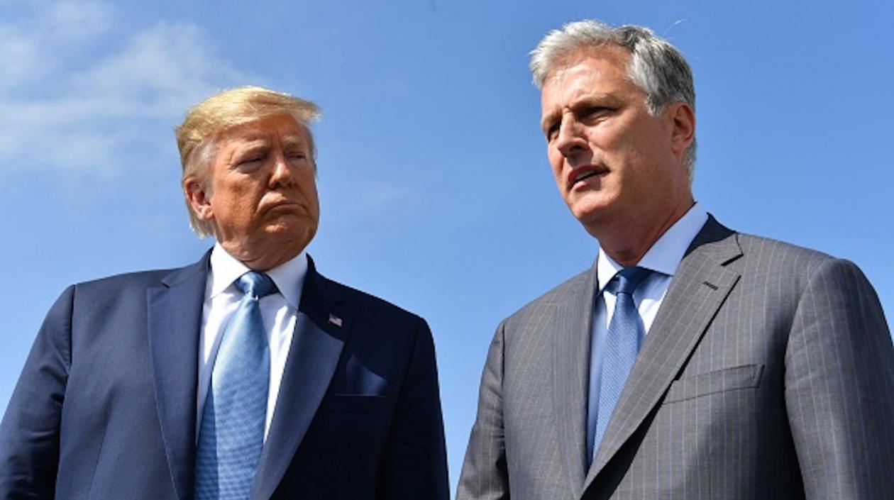 Presidente de EE.UU., Donald Trump, y Robert O'Brien, asesor de Seguridad Nacional.