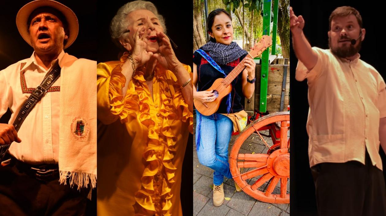 Jota Villaza, Teresita Vásquez, Lidia Zaragoza y Rodolfo González, algunos de los cuenteros.
