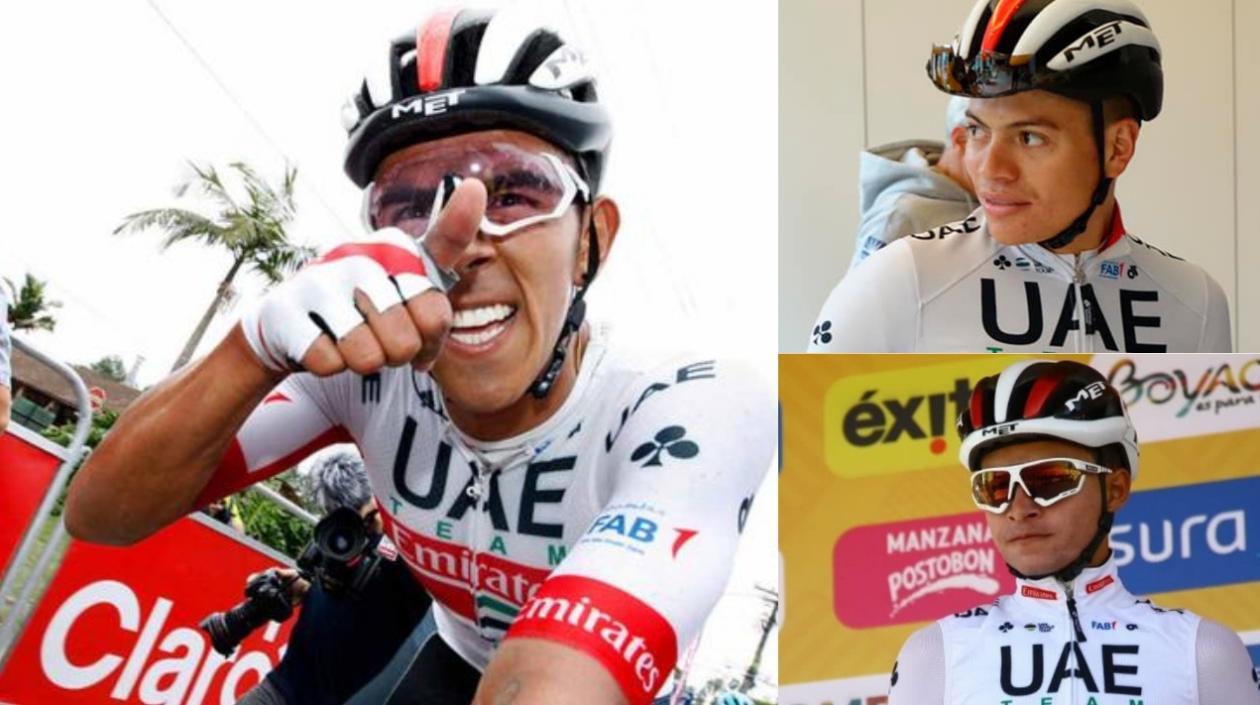 Sebastián Molano, Cristian Muñoz y Camilo Ardila, corredores.