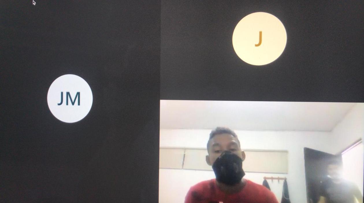 Esneider González Malo, alias 'Cachetes', en audiencia virtual.