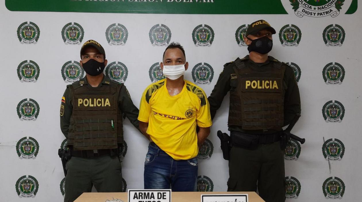 Edinson Jesús Sanabria tras ser capturado.