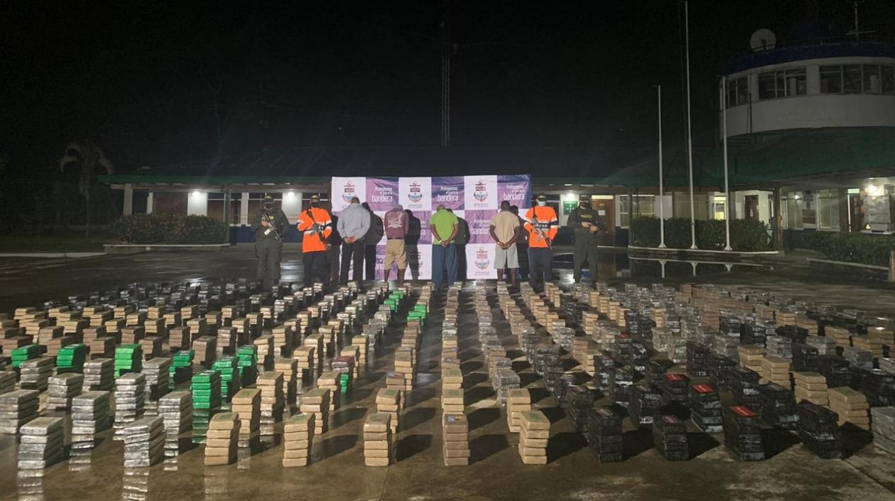 Droga incautada por la Armada en el Mar Caribe.