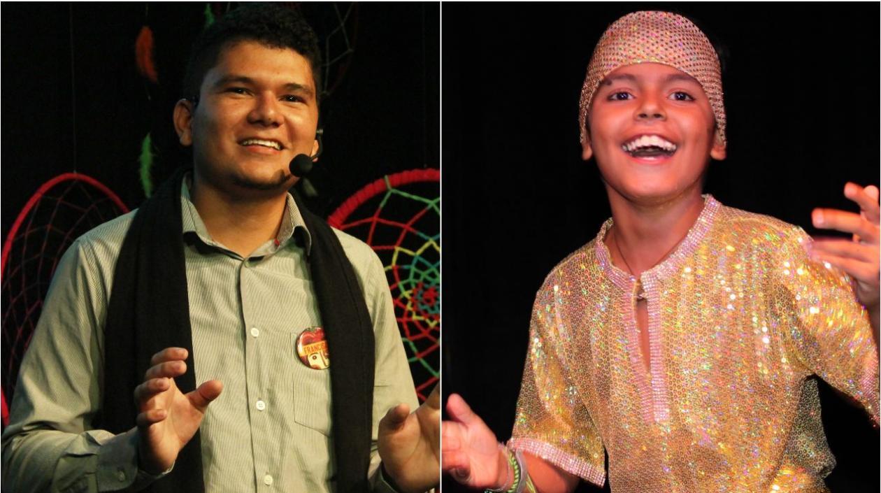 Dos cuenteros: Francisco Pacheco y el adolescente Juan José Cárdenas, de 14 años.