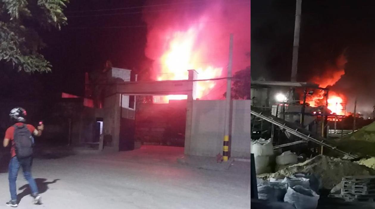 Incendio en bodega de la Vía 40