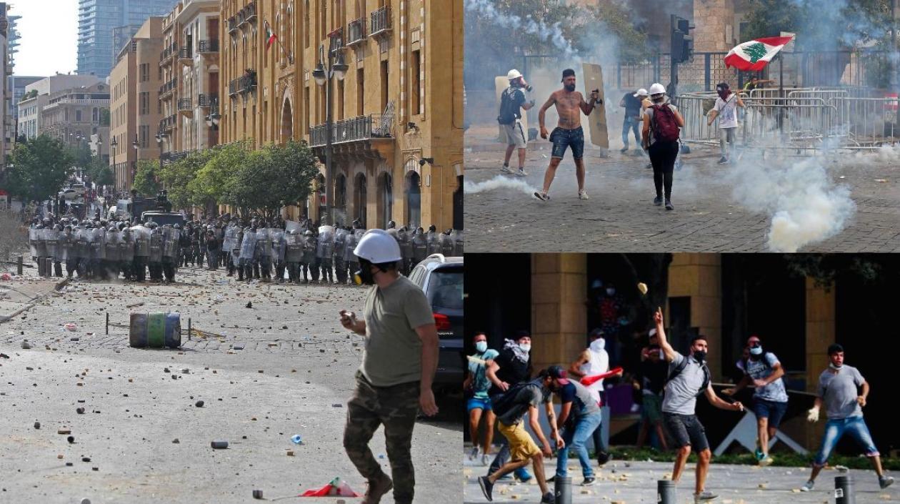 Así se movilizaron los libaneses para protestar contra las autoridades tras la explosión en Beirut.