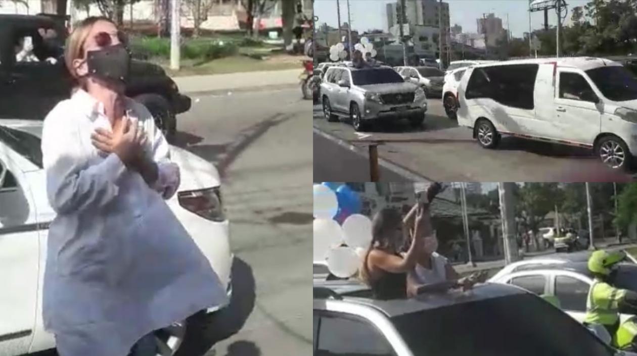 La actriz Marianne Schaller bailando en homenaje a su padre.