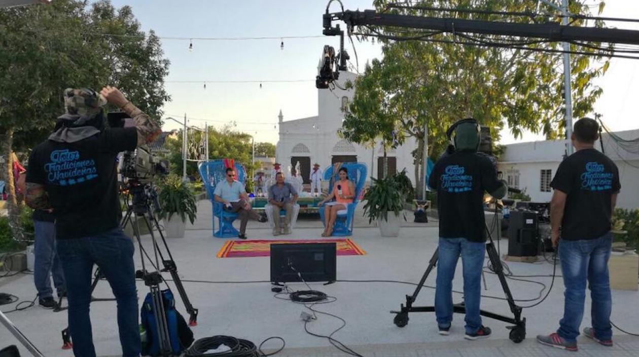 Personal de Telecaribe en actividades de producción.