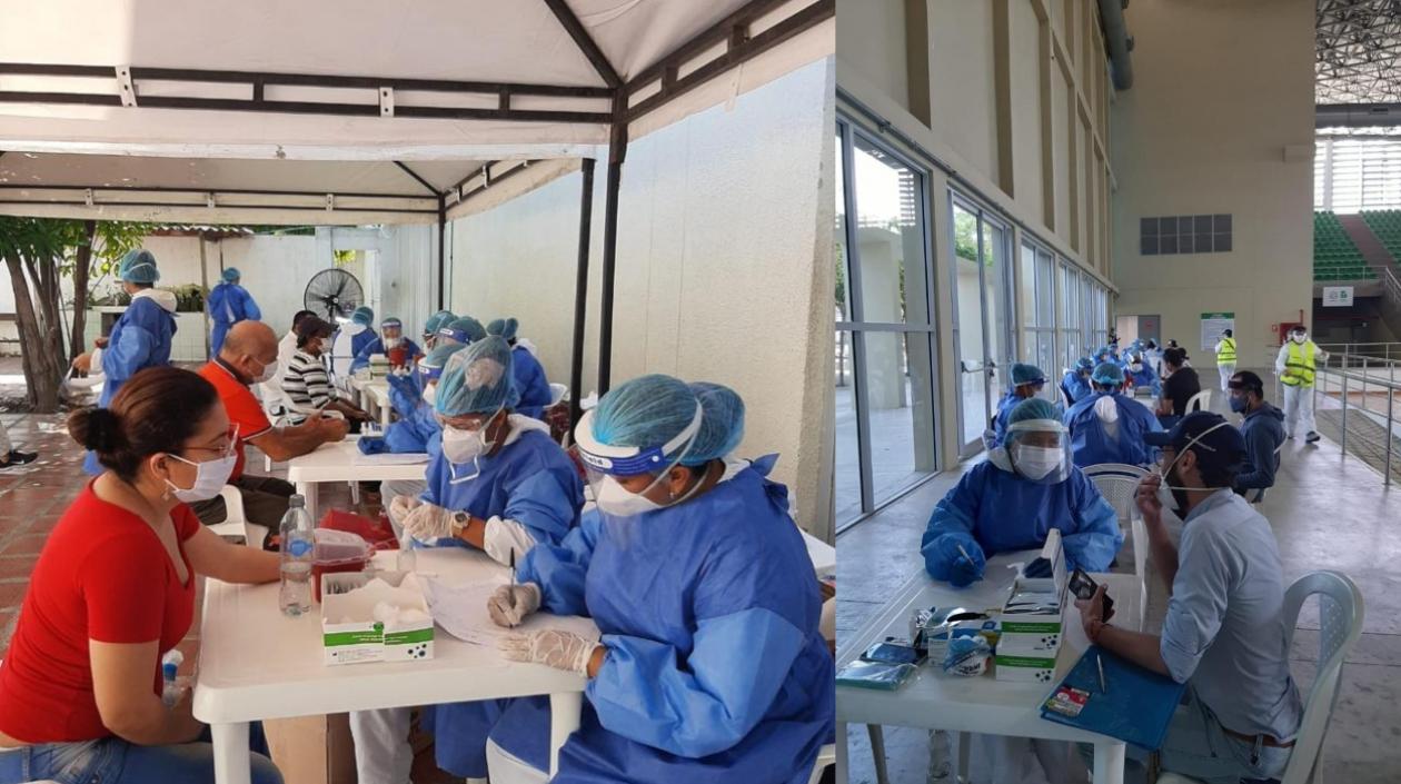 Equipos de profesionales realizando las pruebas.