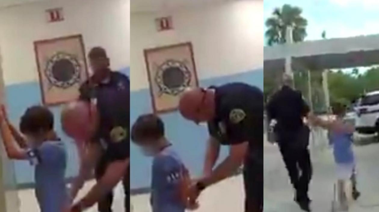 Momentos del insólito arresto.