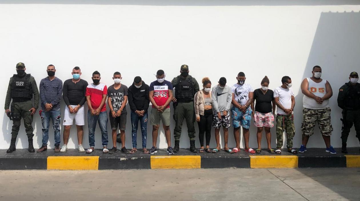 Los capturados por la Policía por ser presuntos miembros de 'Los Iluminatis- Costeños'.