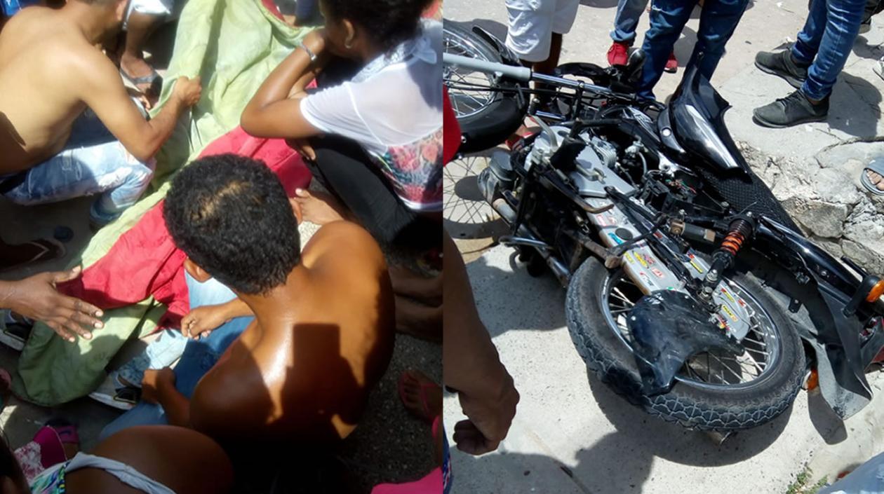 Uno de los ocupantes de la moto murió en el lugar de los hechos.