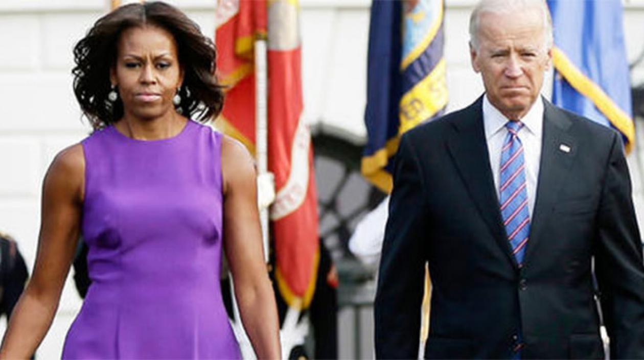 Michelle Obama y Joe Biden.