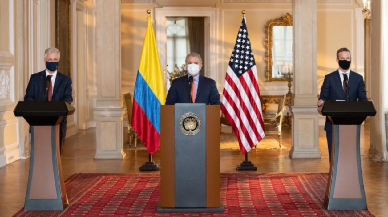 Robert O'Brien, Iván Duque y Craig Falle