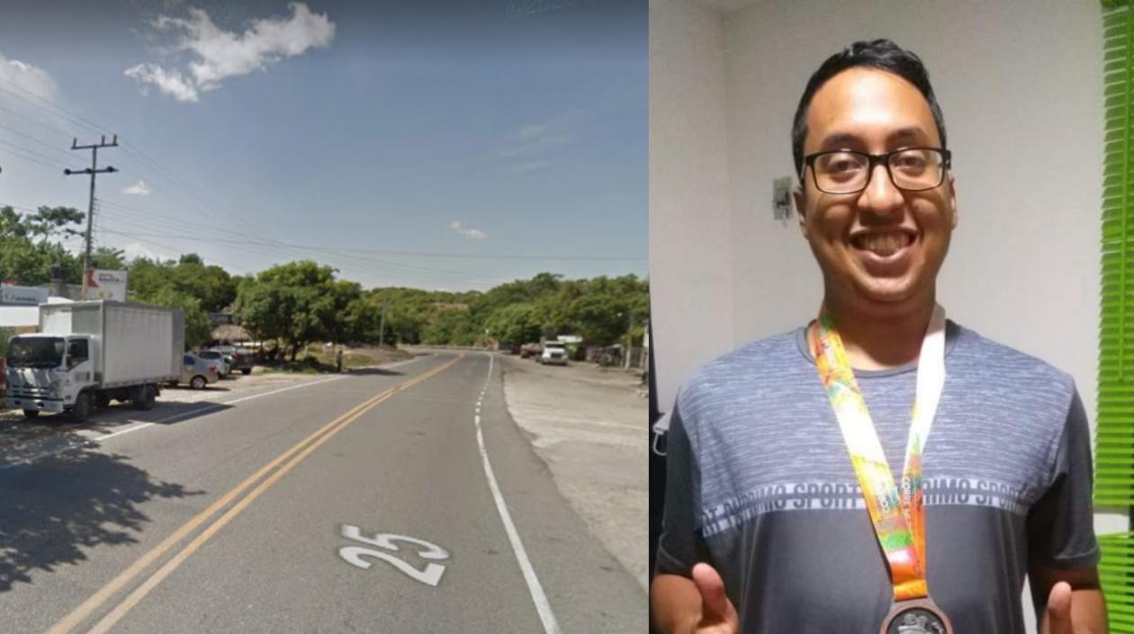 Gustavo Andrés Castellar Esmeral falleció cuando sufrió el accidente en este punto de la Troncal de Occidente, en Ovejas.