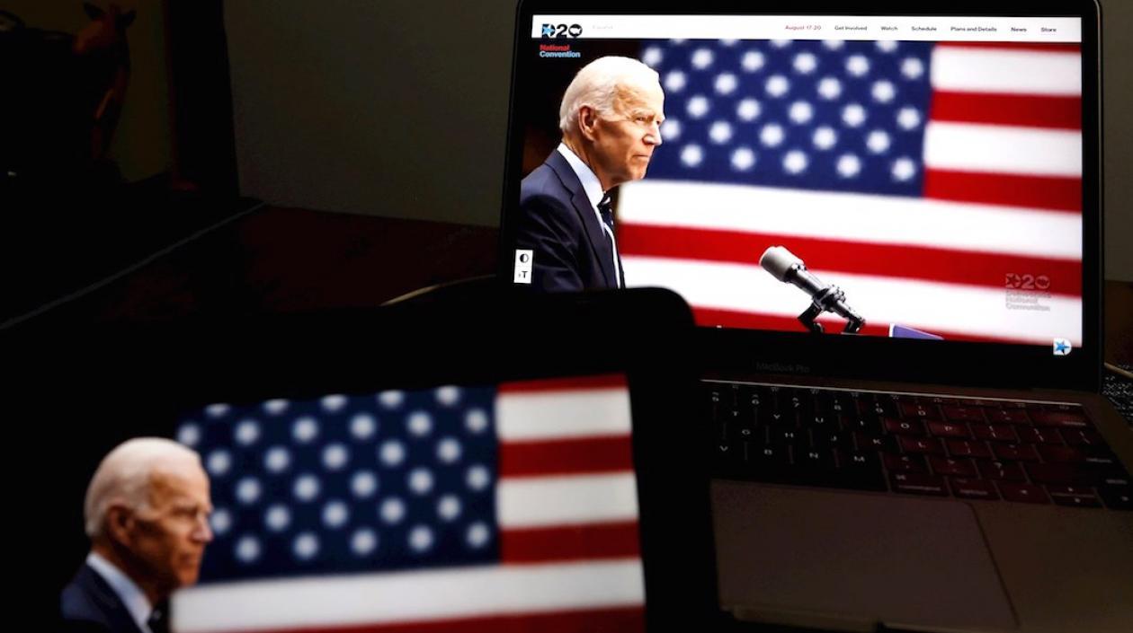 Joe Bisen, durante la intervención virtual en la convención.