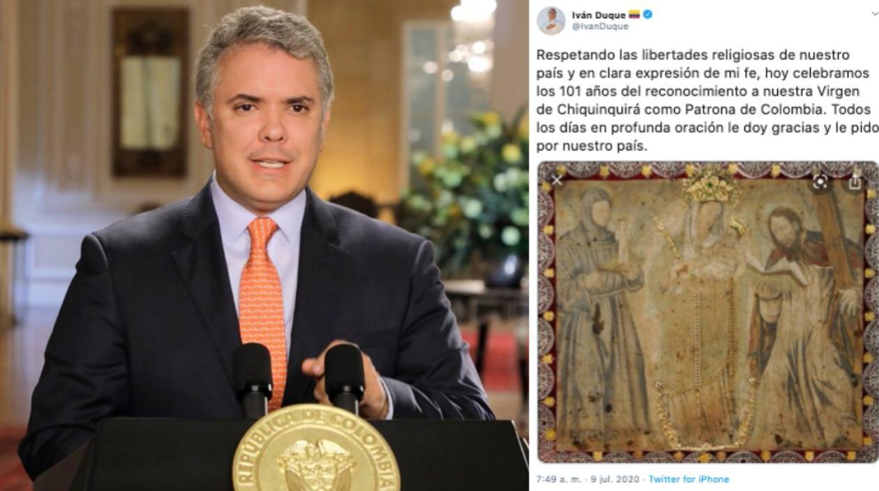 Iván Duque y el trino de la Virgen de Chiquinquirá.