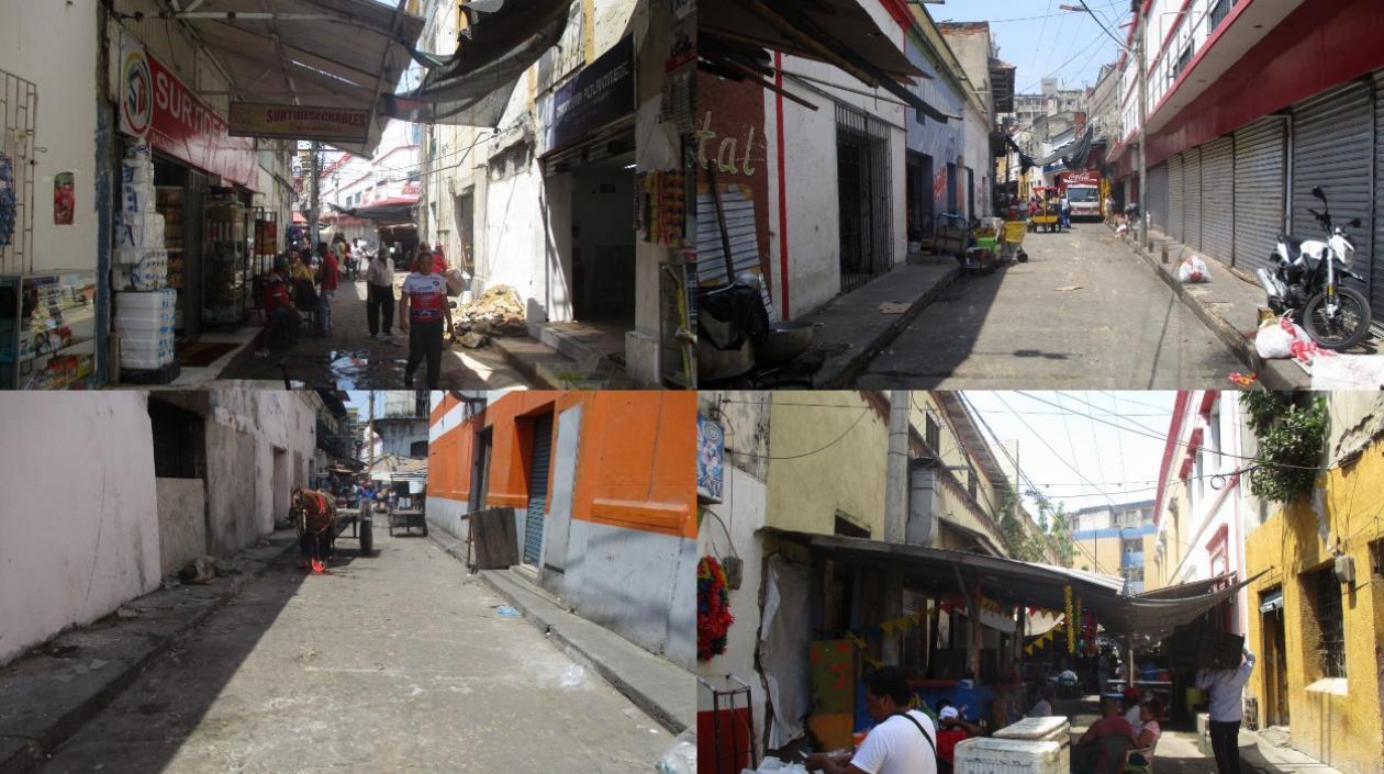 Cuatro de los callejones que serán intervenidos.