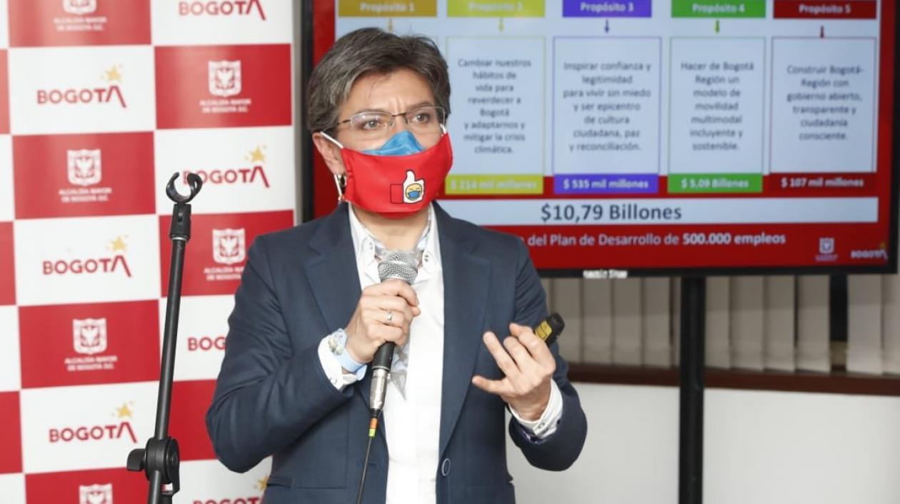 La Alcaldesa de Bogotá, Claudia López.