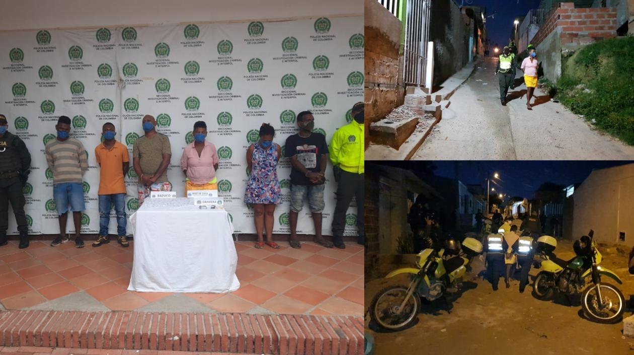 Los capturados durante el operativo.