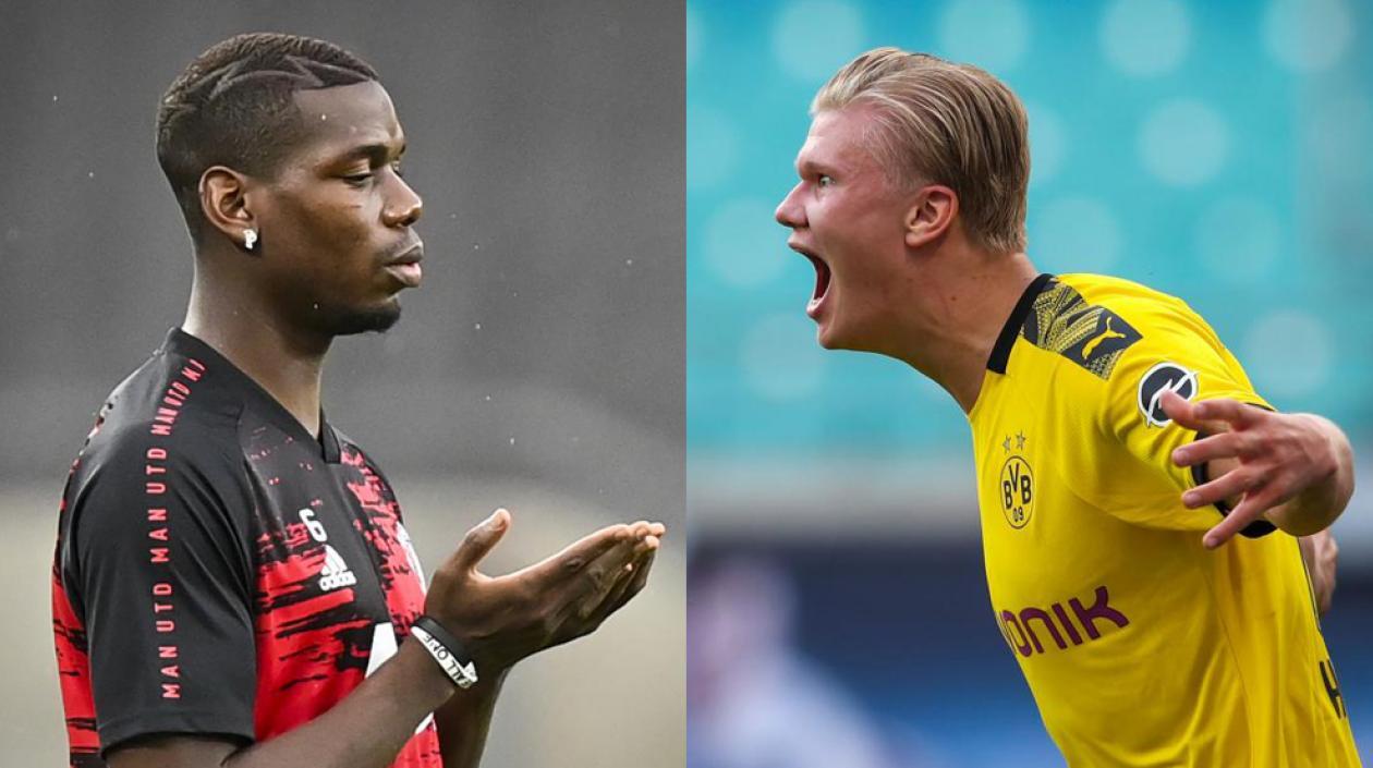 Paul Pogba y Erling Haaland.