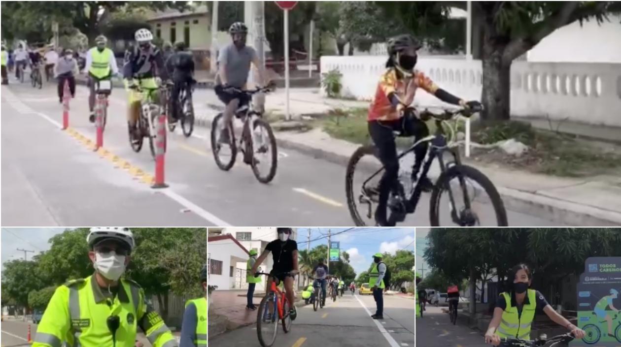 Ciclorruta fue habilitada este lunes en la calle 44 entre carreras 22 y 13C.