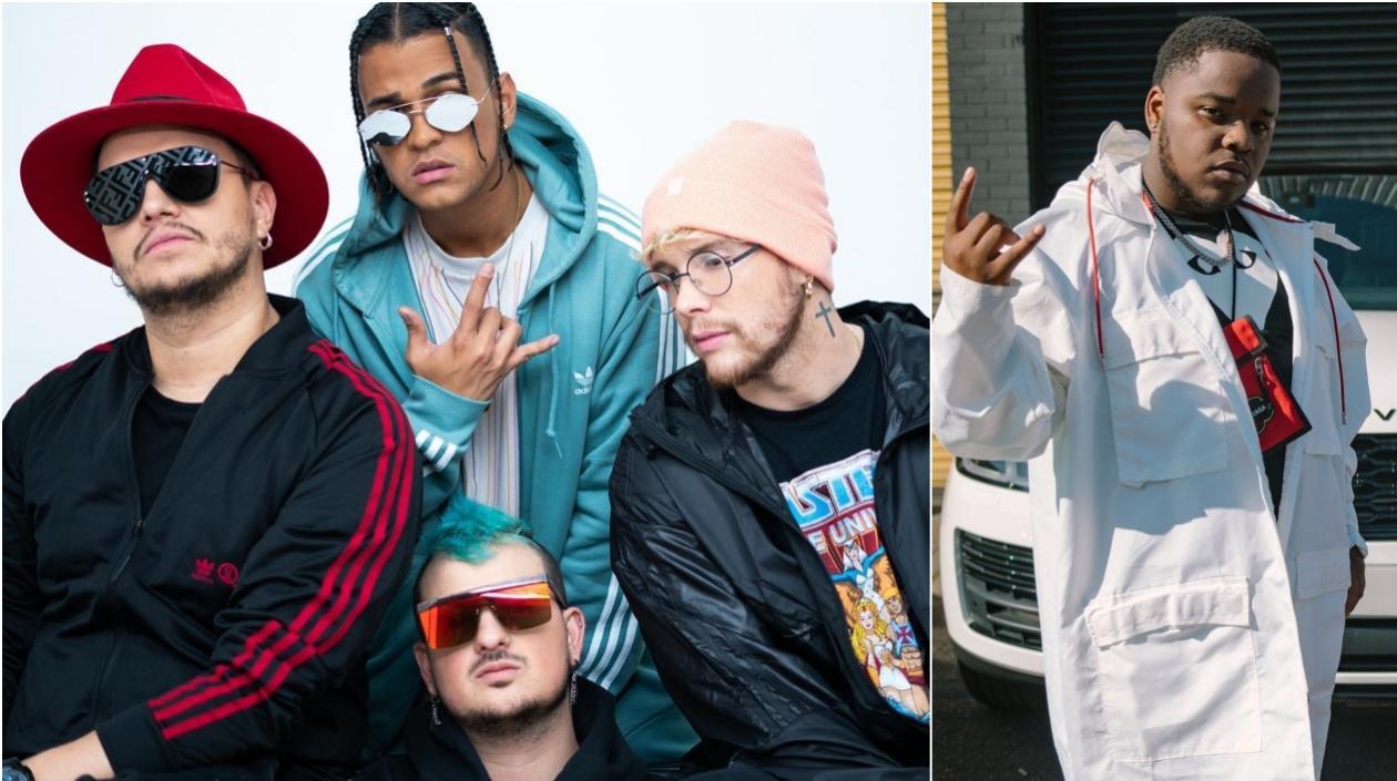 La banda colombiana Piso 21 y el rapero británico S1MBA.