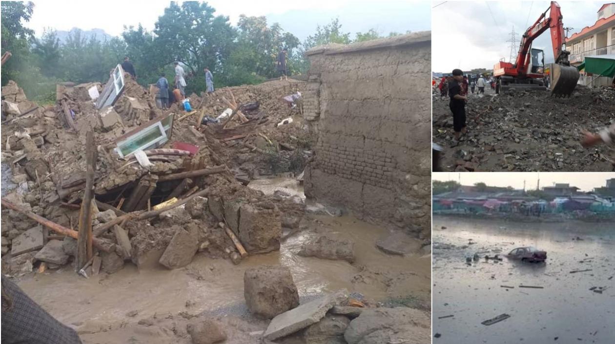 Imágenes en la provincia de Parwan, Charika, de la fuerte creciente.