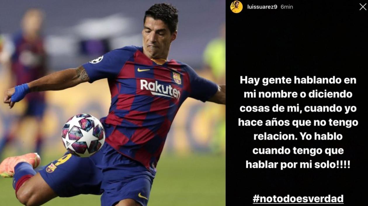 El delantero Luis Suárez y su mensaje.