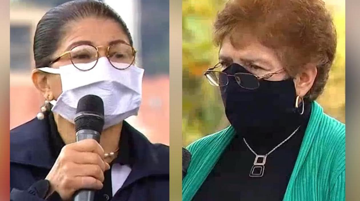 Griselda Lobo, senadora de las FARC y Carmenza López.