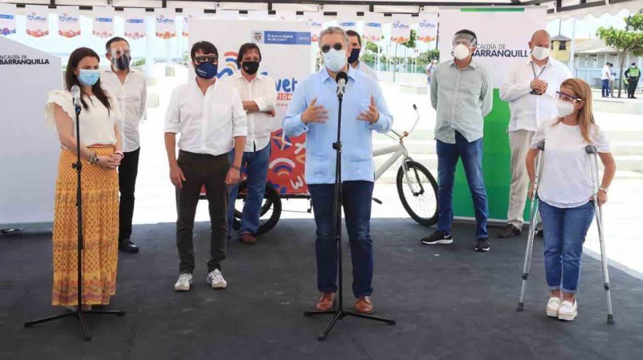 Karen Abudinen, Jaime Pumarejo, Iván Duque y Elsa Noguera.