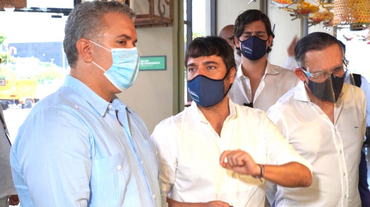 El Presidente Iván Duque y el Alcalde Jaime Pumarejo.