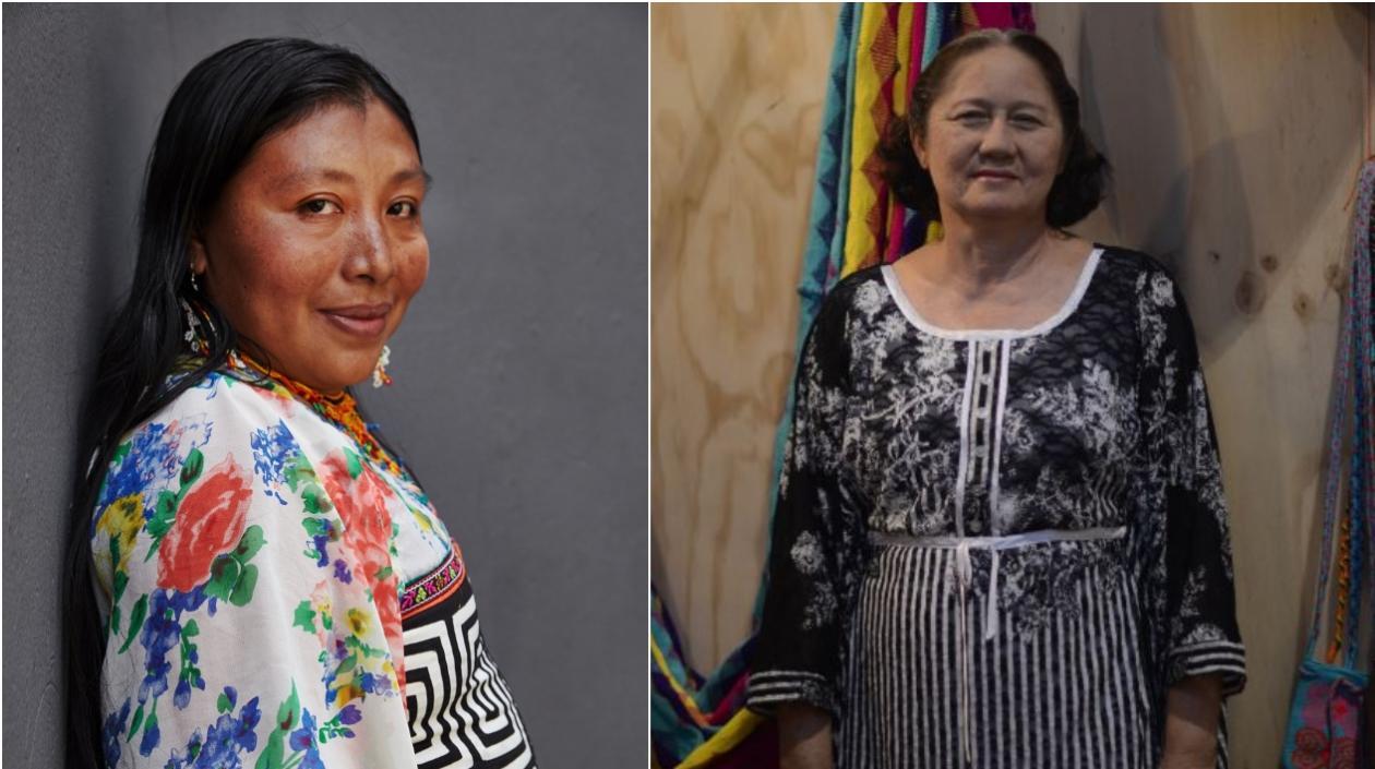 Rosmery Uribe Espitia, de la etnia Guna Dule, de Urabá , y Aura Vidalina Robles, de la etnia Wayúu, de La Guajira.