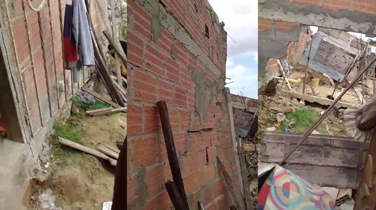 Así quedó la vivienda tras el derrumbe.