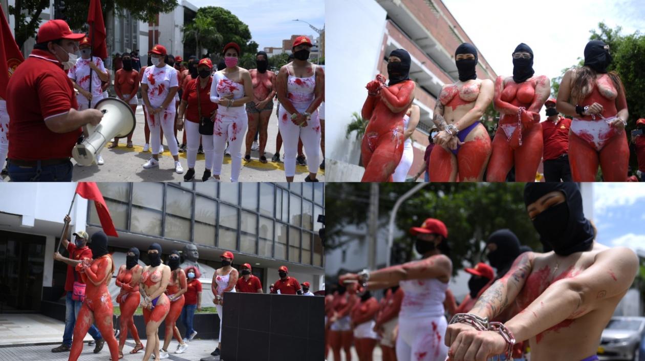 Imágenes de la protesta.