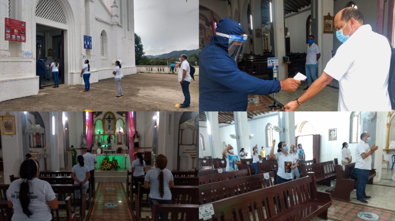 Imágenes del regreso de las eucaristías. 