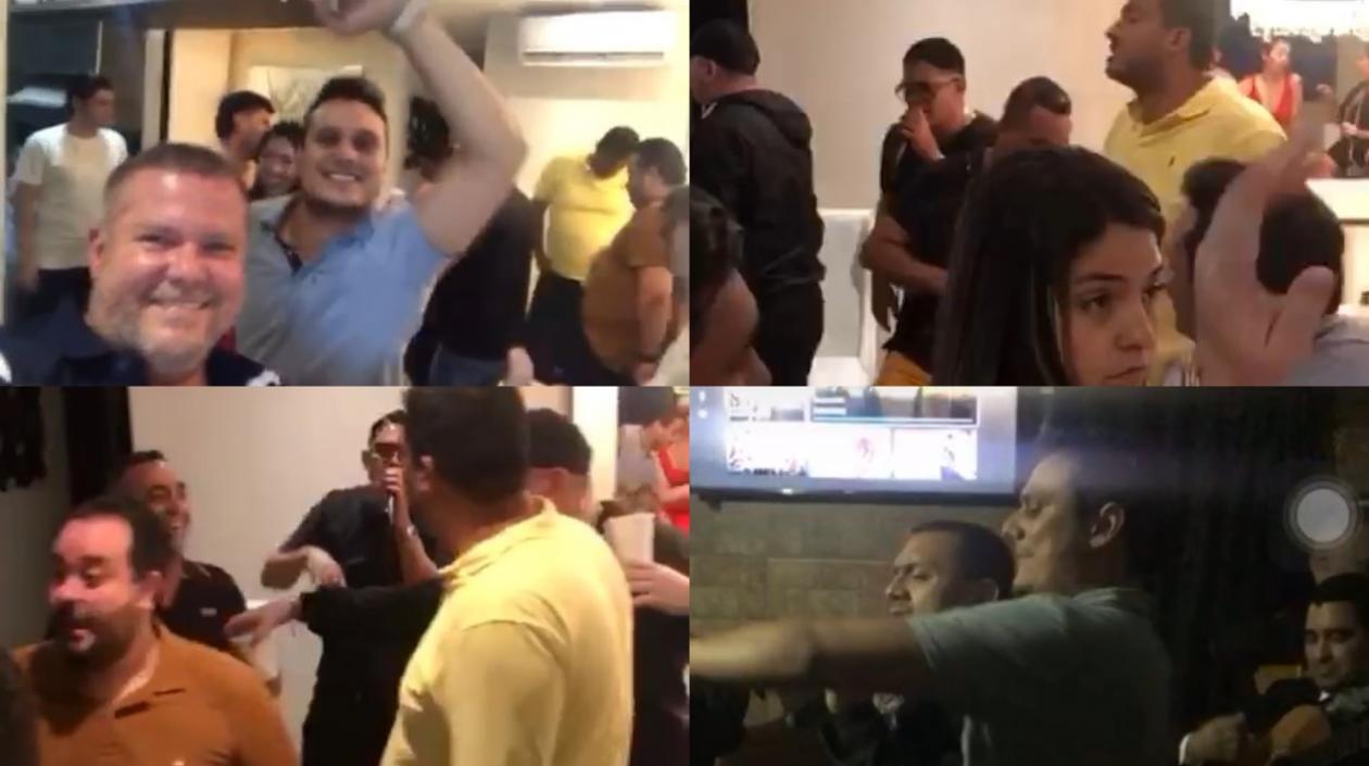 Imágenes de la rumba, en donde están Jalim Rebaje y Assad Baraque.