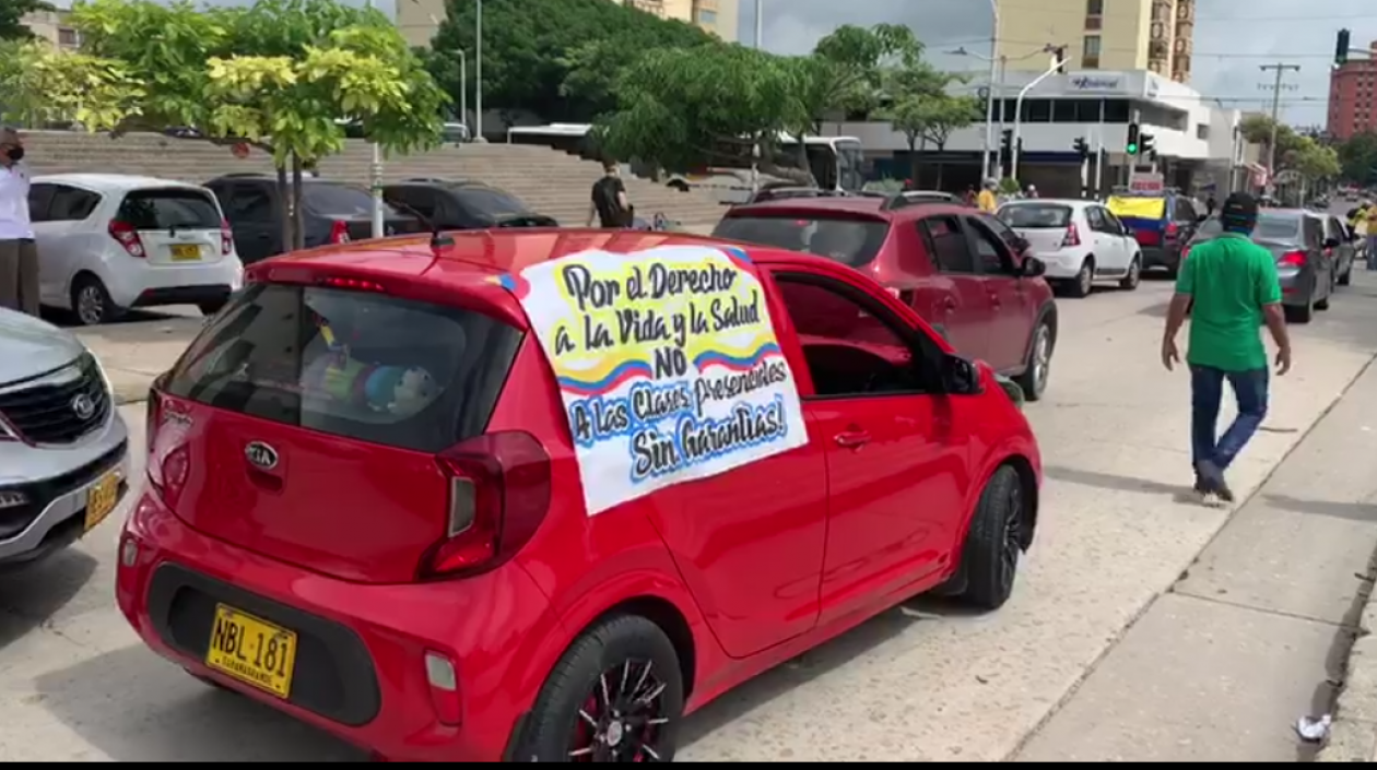 La caravana de protesta contra medidas del Gobierno.
