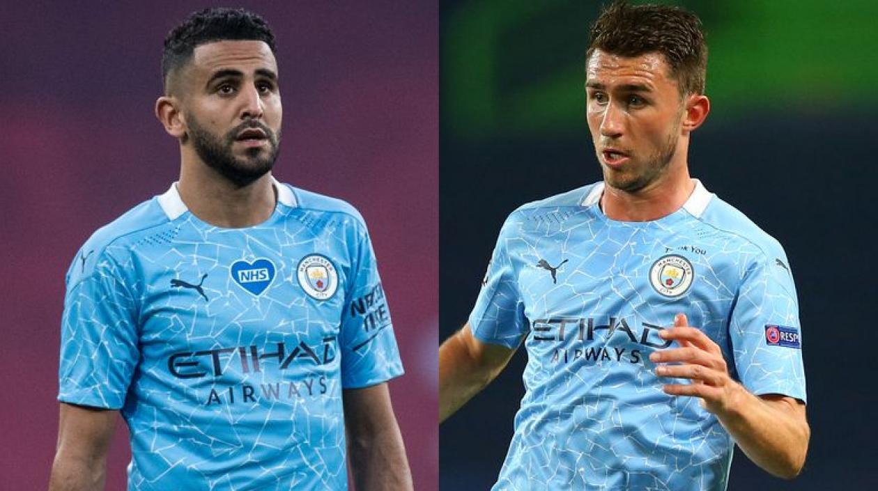 El argelino Riyad Mahrez y el francés Aymeric Laporte.