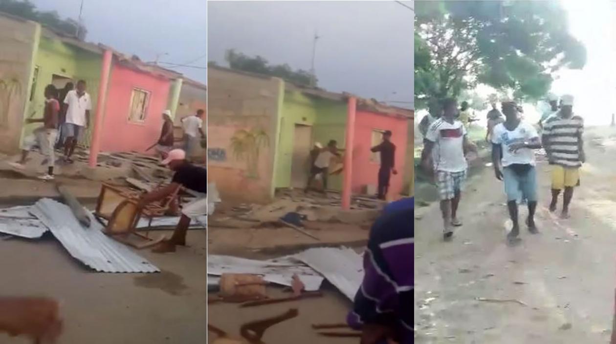 Momento de la asonada en Repelón.