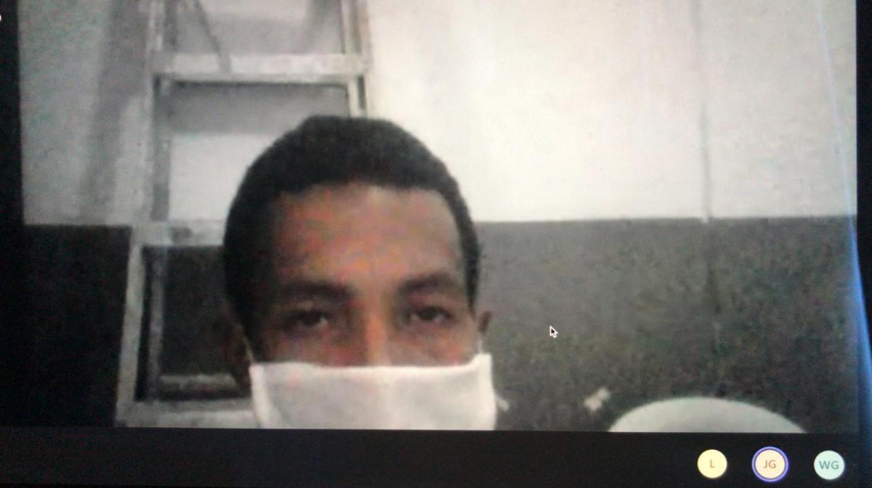 Juan Camilo De la Hoz Palacio, alias ‘Camilito’, durante la audiencia virtual de este miércoles.