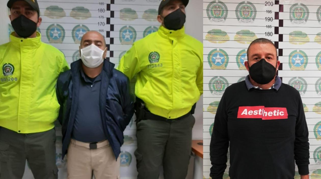 Funcionario de Migración Colombia, Juan Carlos Muñoz López (izquierda); y otro de los capturados.