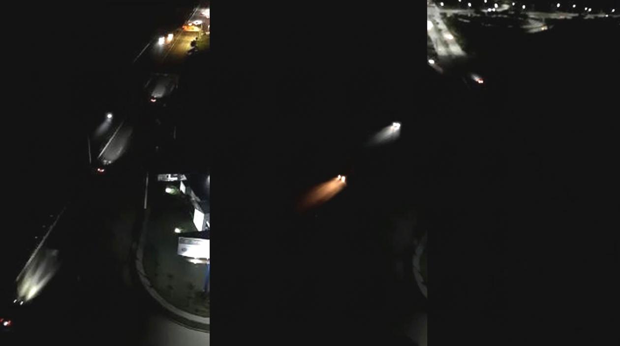 Un tramo oscuro de la Vía al Mar.