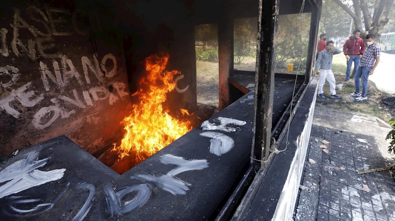 Imagen de uno de los CAI atacados.