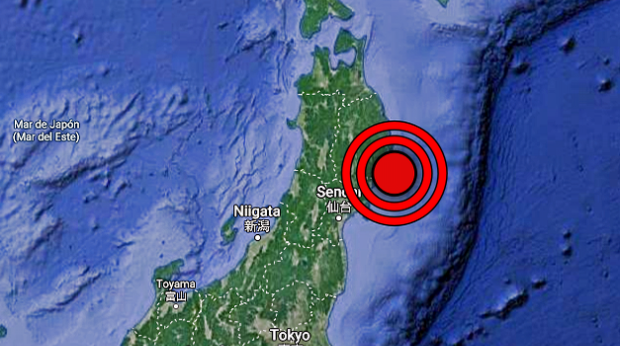 El sismo tuvo su epicentro en aguas del Pacífico frente a las prefecturas de Iwate y Miyagi.