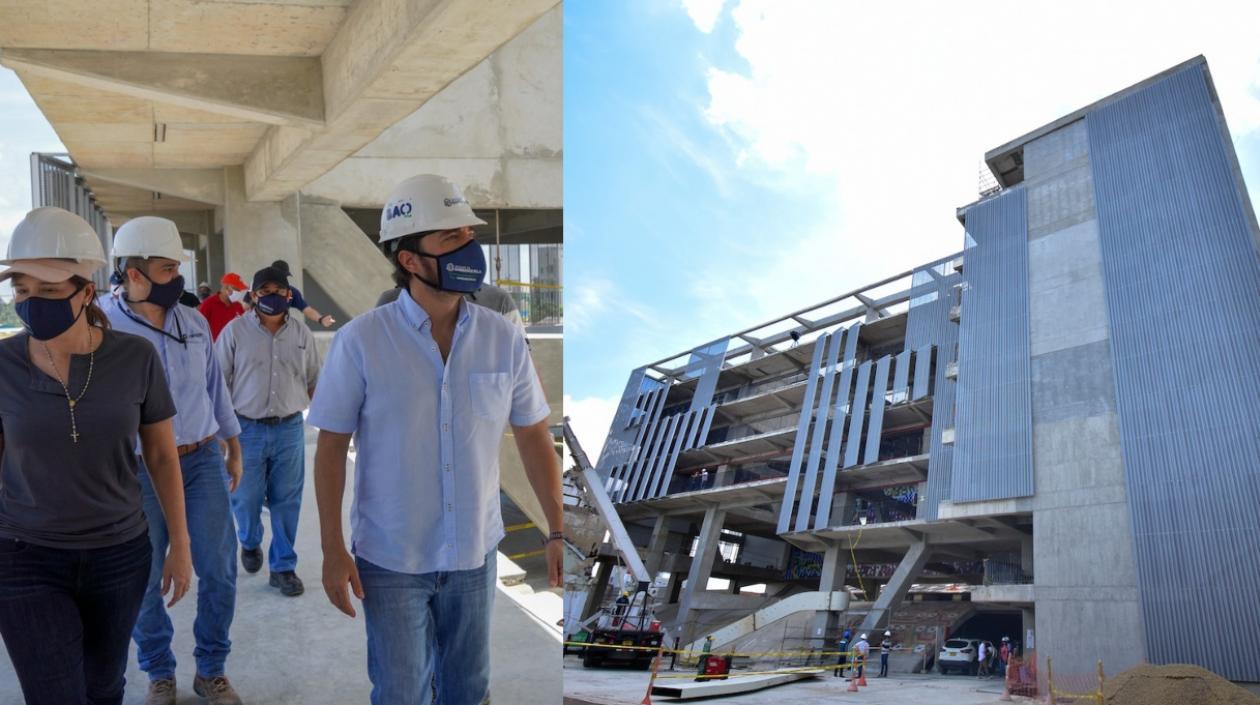 Alcalde inspeccionó las obras en la Fábrica de Cultura, con la secretaria de Cultura, María Teresa Fernández.