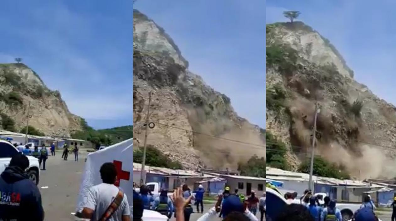Derrumbe de cerro en Santa Marta.