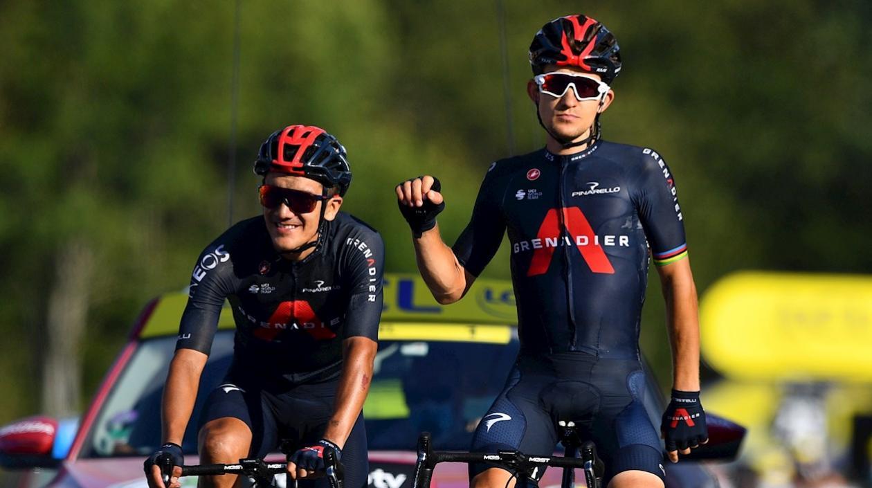 Michal Kwiatkowski cruza la meta con Richard Crapaz. 