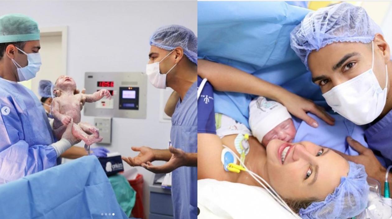 Jedediah Falcao García con sus padres. 